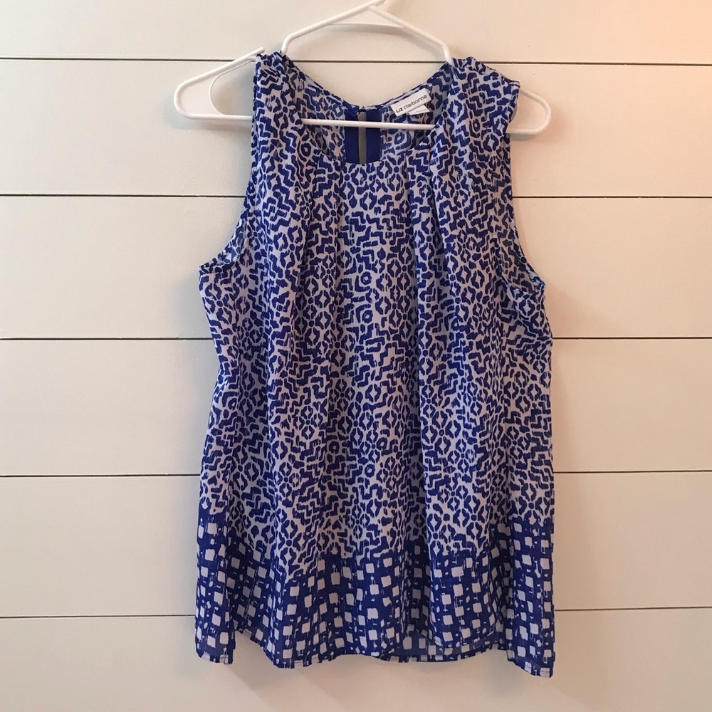 🌻Liz Claiborne blue polyester top in large